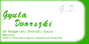 gyula dvorszki business card